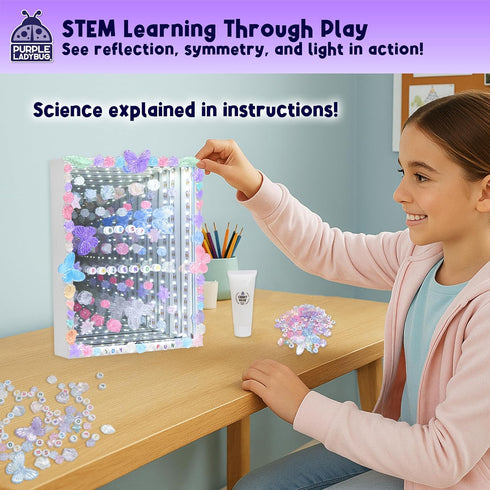 6+ 8-12 Creative10 6 8-13 DIY Infinity Mirror Kit for Kids Age - Crafts for Girls with Lights & Custom Letters - Year