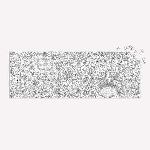 Andrea Pippins Flowers in Your Hair 1000 Piece Panoramic Puzzle from Galison - 39" x 14" Landscape, Thick Pieces