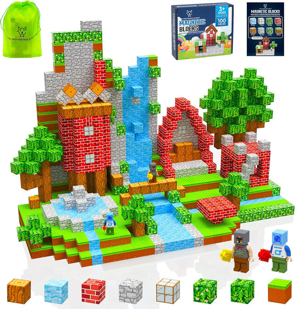 THB 100 PCS Magnetic Building Blocks for Kids Magnetic Building Blocks for