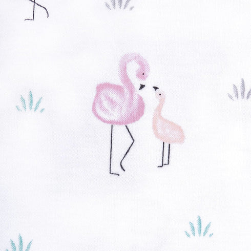 HALO 100% Cotton Sleepsack Swaddle, 3-Way Adjustable Wearable Blanket, TOG 1.5, Flamingos for Newborn 0-3 Months