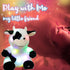 13'' Hopearl LED Plush Cow Lighting Up Stuffed Animal Diary Cattle Floppy Night Lights Glow in The Dark Birthday