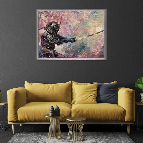 Art of Socks 1000 1000pc (50x70cm 19.685"x27.559") Cherry Blossom and Samurai Jigsaw Puzzle Pieces for Adults - Floral