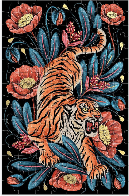 Galison Courageous 128 Piece Matchbox Puzzle – Bold Artwork of Raxenne Manniquiz, Giftable Foil Stamped Box