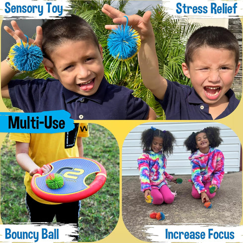8 Pack 3 4 5 6 7 8 Stringy Balls & Sensory Toys - Fidget Toys Sensory Gifts for Kids Ages + Year Old - Best Stress