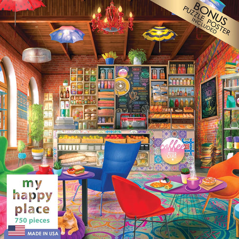 My Happy Place - Boho Coffeeshop - 750 Piece Jigsaw Puzzle for Adults by RoseArt