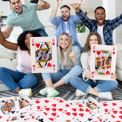 3 Pack Jumbo Playing Cards Oversized Deck, Large Poker Cards for Family Party Game BBQ Casino Decorations (7 x 5 Inch)