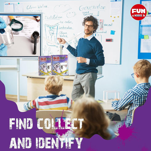 Fingerprint Kit for Kids Ages 8-12, FunKidz Detective Spy Gear STEM Science Project with Crime Scene Investigations