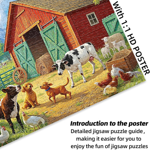 500 Country Sutinban Spring Farm Animal Jigsaw Puzzles for Adults Pieces, Challenging Life Cows, Dogs, Chickens Puzzles
