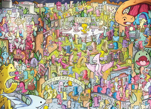 Jurassic Jive: A Night of Dino Jazz - 1000 Piece Puzzle by Cross & Glory, Eco-Friendly Prehistoric Theme