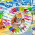 Zcaukya 65" Giant Inflatable Wheel Roller, Colorful Water Rolling Wheel Float for Kids Summer Fun