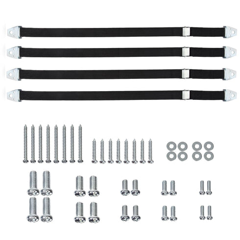 Metal Anti Tip Furniture Kit, 4 Pack Silver Anchors for Baby Proofing, TV Safety Straps & Earthquake Straps