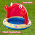 Summer Sloosh Baby Pool Toddler Sprinkler, Crab Splash Pool with Canopy, Baby Wading Pool Inflatable Sprinkler