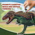 100-Piece 4 Tyrannosaurus Rex Dinosaur Jigsaw Puzzle | Double Sided Floor Puzzle with Glow-in-The-Dark Skeleton On