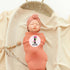 Trilly Set 12 Baby Swaddle Blanket with Turban - Coral Pink, Milestone Stickers for Girls - Newborn Swaddle Blankets