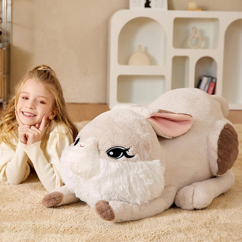 EARTHSOUND Giant Bunny Stuffed Animal Plush Toy - Large Realistic Rabbit Jumbo Soft Toy, Cute Huge Plushy Gift