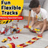 Set 2 251 3 2 USA Toyz Snap Trax Construction Race Tracks for Kids and LED Toy Cars- Pk STEM Building Toys Bendable