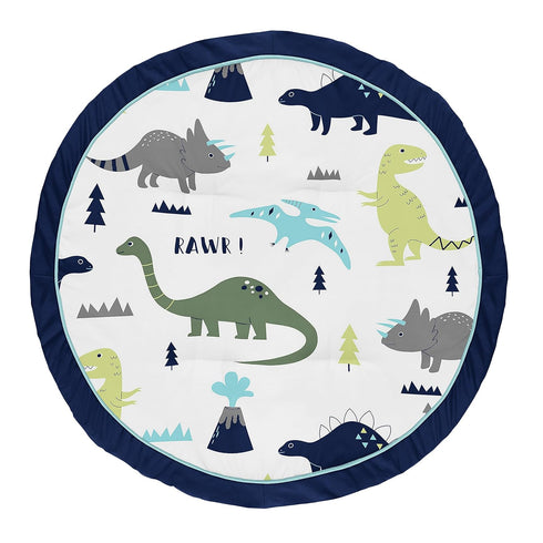 Sweet Jojo Designs Blue and Green Dino Playmat Tummy Time Baby and
