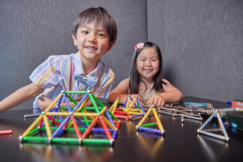 CMS MAGNETICS - 156-Piece Multi-Color Magnet Building Toy Set, STEM Educational Learning Activity in Tin Box