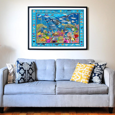 Think2Master 100 Pieces Colorful Ocean Life Jigsaw Puzzle for Kids, Families & School, Size: 23.4” x 16.5”