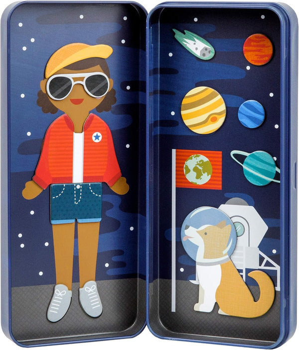 Petit Collage Magnetic Dress Up, Space Bound – Magnetic Game Board with 25 Creative Pieces, Ideal for Ages 3+