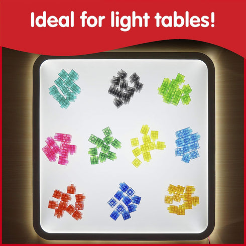 edxeducation Translucent Linking Cubes, Construction Toy for Early Math, Set of 100 Light Table Toy
