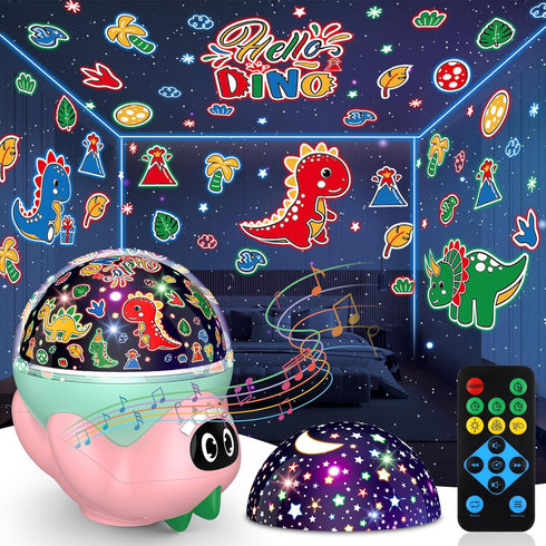 MOKOQI Dinosaur Night Light Projector for Kids Room, Boy Girl Dino Lamp