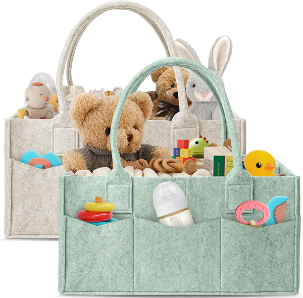 HIPHOP PANDA 2-Pack Diaper Caddy Organizer - Nursery Storage Bin & Car