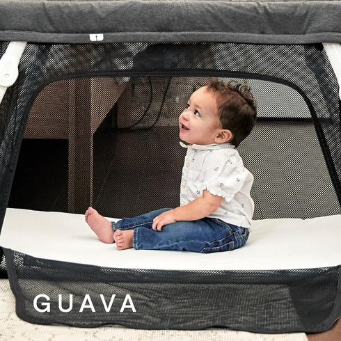 100% (Pack 2) Guava Family Travel Crib Sheet | Cotton Fitted Sheet, Manufacturer-Approved Fit | Soft, Breathable Crib