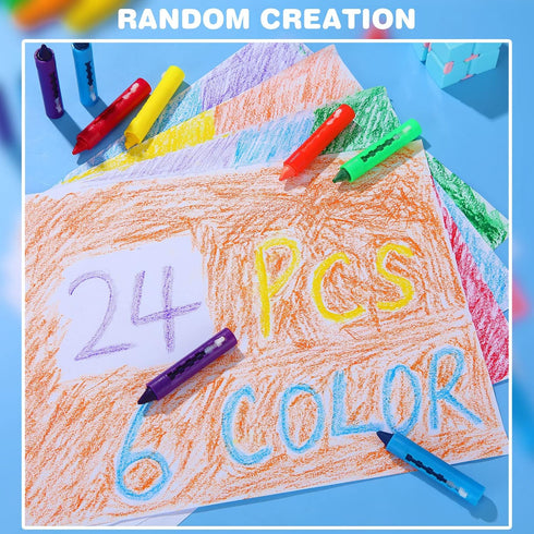 24 Epakh Pieces Washable Crayons for Toddlers and Kids Easy Clean Colorful Crayons Shower Markers Toys Paint Art