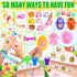 OCTERIC 330Pcs Set, 110 220 Colorful Prefilled Plastic Easter Plactic Eggs Filled with Assorted Toys Stickers Party