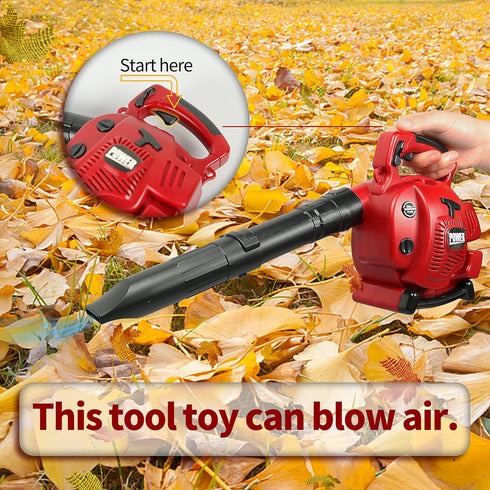 PROLOSO Kids Leaf Blower, Outdoor Pretend Play Gardening Toy Tool with Realistic Sounds for Toddlers