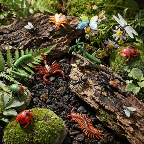 16 2-3 Inch BOHS Bug Play Figures, Realistic Insect Toys for Educational Projects - Pcs, in Length - Perfect Party