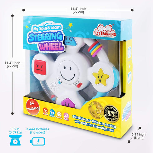 BEST LEARNING My Spin & Learn Steering Wheel - Interactive Educational Toys for Infants 6 to 36 Months