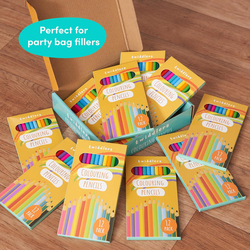 THE TWIDDLERS 10 Boxes of 12 Pack Colored Pencils Bulk (Total 120), Pre-Sharpened for Kids, School Supplies