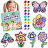 Atydkug Window Gem Art Diamond Kits for Kids, 6 Sheets Flowers Painting Kits for Birthday Party Gifts