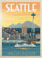 MyPuzzle Seattle, WA Vintage Poster, Ferry - Premium 500 Piece Jigsaw Puzzle for Adults