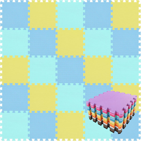 qqpp EVA Rubber 18 Tiles Interlocking Puzzle Foam Floor Mats - Baby