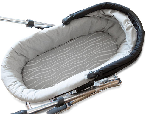 Ely's & Co. Bassinet Sheet Set 2 Pack 100% Jersey Cotton Grey and White Abstract Stripes and Dots