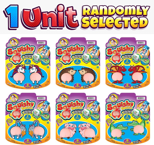 (1 Packs 2) 3D Stuffers.4416-1 JA-RU Tooshie Squishy Stickers of Stickers Squishy Toys Squeeze Stretch The Tooshie Butt