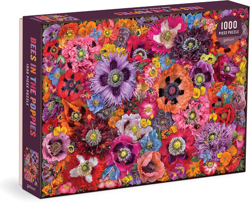 Bees in The Poppies - 1000 Piece Puzzle from Galison - Featuring Photographs from Troy Litten
