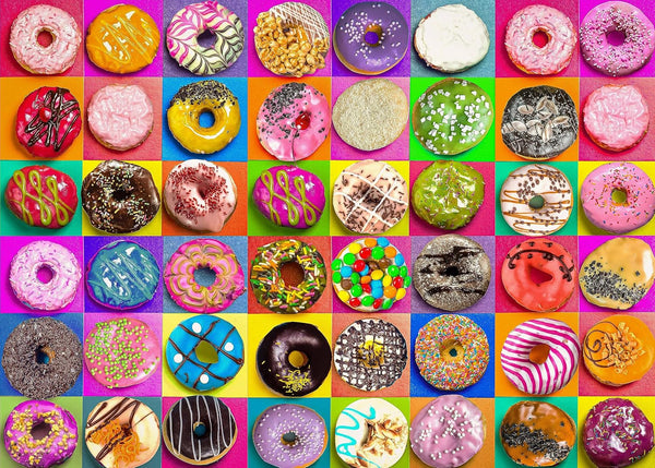 Jigsaw Puzzles 1000 Pieces for Adults - Donuts, Perfectly Fitting Pieces for Families