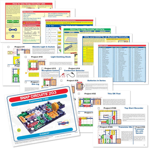 Snap Circuits 203 Electronics Exploration Kit | Over 200 STEM Projects | 42 Snap Modules | Full Color Manual