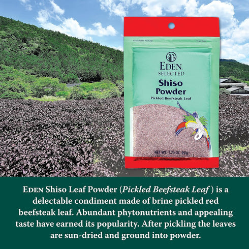 Eden Shiso Leaf Powder, Traditionally Made in Japan, Pickled Beefsteak Leaf, 1.76 oz