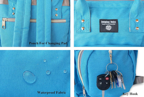 Large Baby Changing Diaper Bag Backpack (Blue)