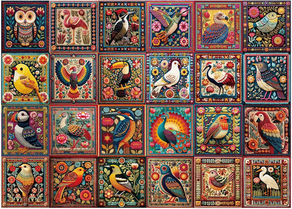 BenBen Puzzles for Adults 1000 Pieces, Bird Crochet, Jigsaw Puzzles with Letters