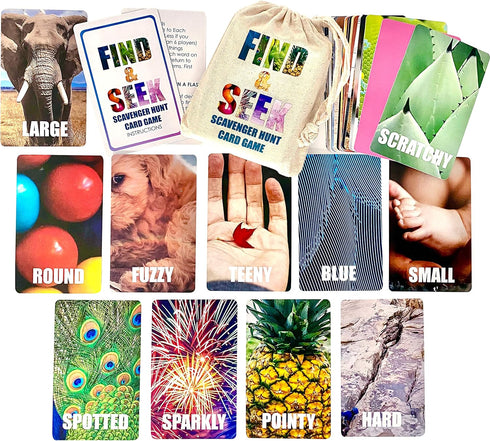 3 4 5 6 Hapinest Find and Seek Scavenger Hunt Card Game, Indoor Outdoor Activities for Kids Toddler & Family, Beach