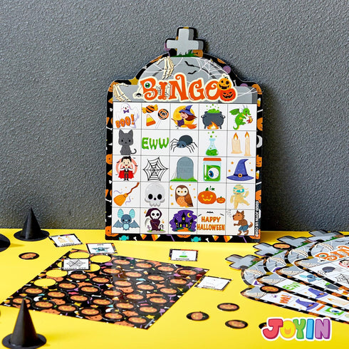 JOYIN 28 Players Halloween Bingo Game Cards for Kids, Classroom & Family Group Activities