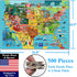 Think2Master Colorful United States Map - 500 Pieces Large Format Jigsaw Puzzle for Kids, Teens, Adults, Families