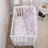 Set 3 Set La Premura Baby Mini Crib Bedding for Girls, Pastel Purple Butterfly, Piece Crib for Nursery Portable Crib