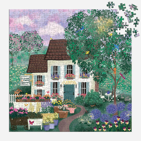 500 Piece Puzzle - Galison Garden Path with Bright Artwork of Country Cottage and Plant Path